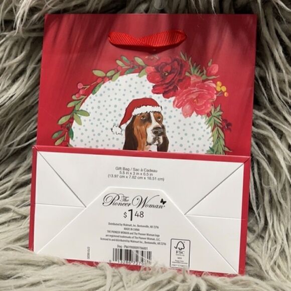 🦋 New Pioneer Woman Charlie Christmas Mini Gift Bags, Qty 2 - Picture 4 of 7